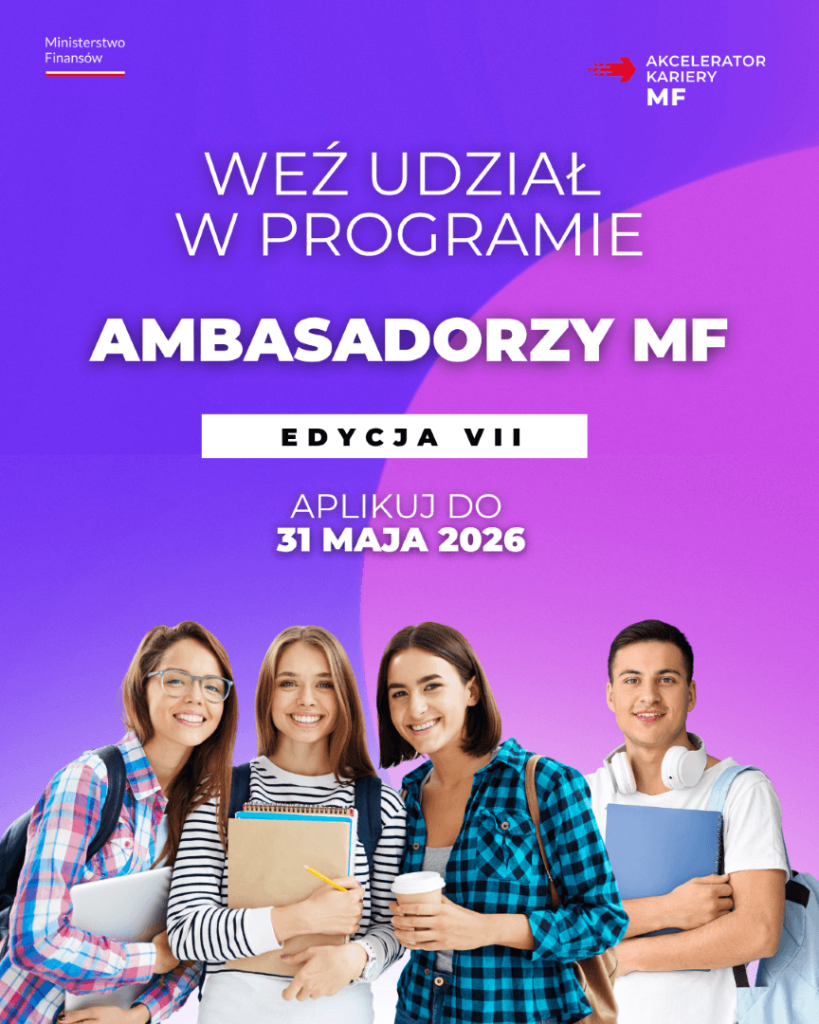 Plakat promujący wydarzenie Ambasadorzy MF