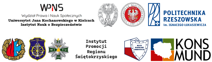 Loga Organizatorzy -  XII konferencja międzynarodowa Bezpieczeństwo RP w wymiarze narodowym i międzynarodowym.
Współczesna architektura bezpieczeństwa: między suwerennością, a współzależnością
Kielce, 02-03 grudnia 2025 r.