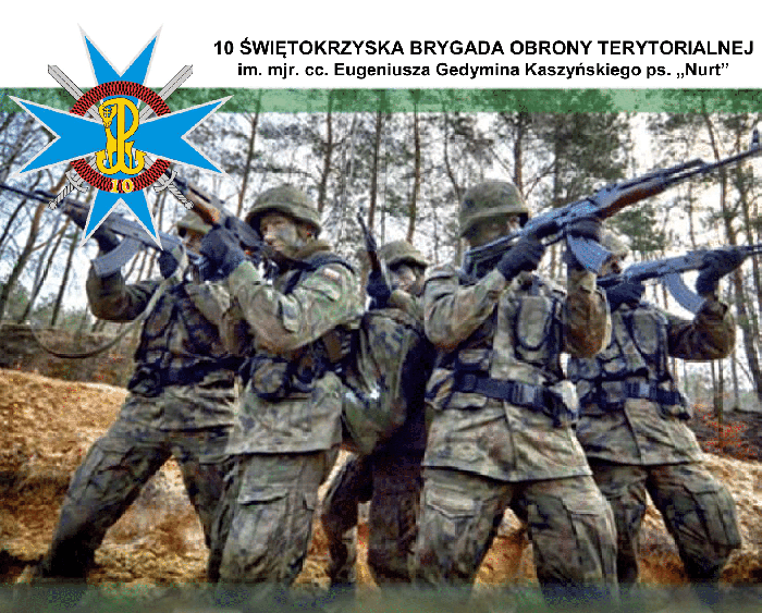 Plakat - odnośnie spotkania z Dowódcą 10. Świętokrzyskiej Brygady Obrony Terytorialnej w Kielcach