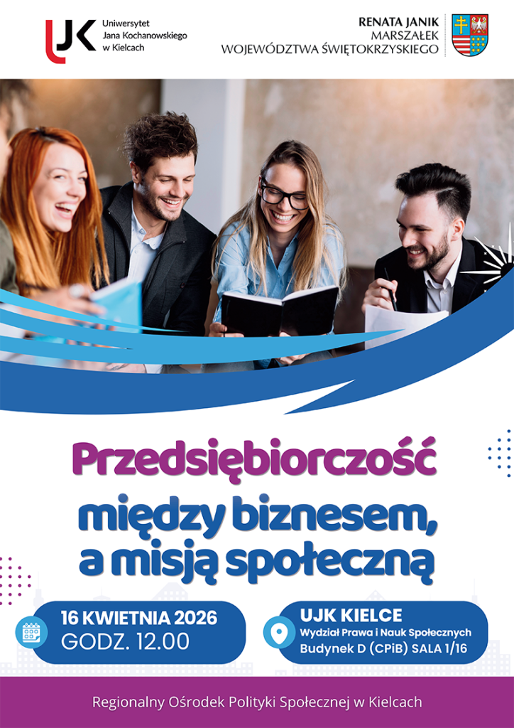 Plakat Przedsiębiorczość, między biznesem a misją społeczną