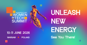 Banner reklamowy wydarzenia Perspektywy Women in Tech Summit 2026